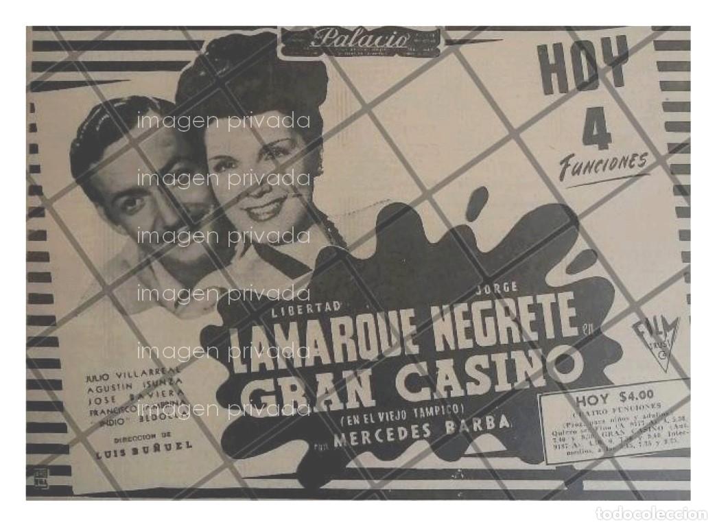 Collectionnisme d'affiches: CARTEL RETRO PELICULA. GRAN CASINO. JORGE NEGRETE 1947 N2
