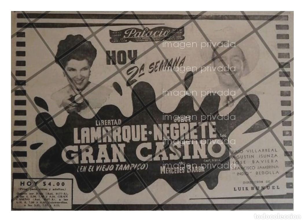 Collectionnisme d'affiches: CARTEL RETRO PELICULA. GRAN CASINO. JORGE NEGRETE 1947