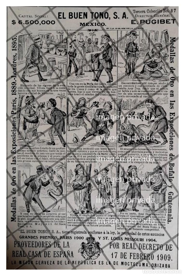 Poster collecting: TIRA COMICA ANTIGUA CIGARRERA EL BUEN TONO 1912 /44