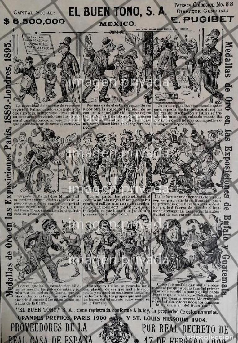 Collectionnisme d'affiches: TIRA COMICA ANTIGUA CIGARRERA EL BUEN TONO 1912 /45