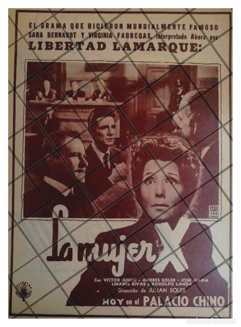 Collectionnisme d'affiches: CARTEL ANTIGUO PELICULA. LA MUJER X. 1955 LIBERTAD LAMARQUE