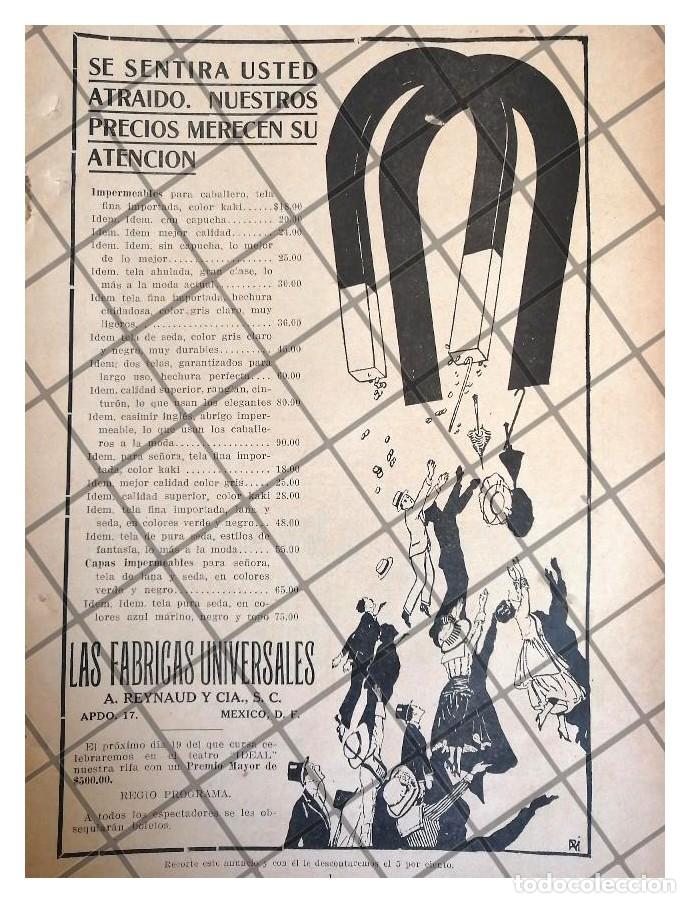 Collectionnisme d'affiches: AFICHE ANTIGUO TIENDA LAS FABRICAS UNIVERSALES 1921 /12