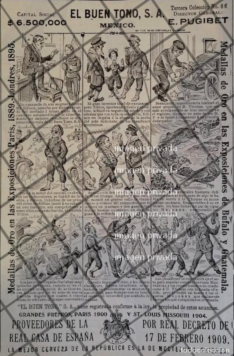 Colecionismo de cartazes: TIRA COMICA ANTIGUA CIGARRERA EL BUEN TONO 1912 /49