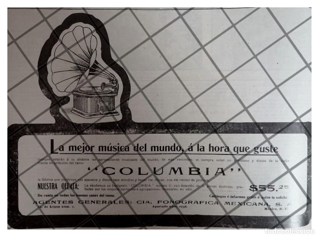 Colecionismo de cartazes: CARTEL PUBLICITARIO ANTIGUO GRAMOFONOS COLUMBIA 1912 /17