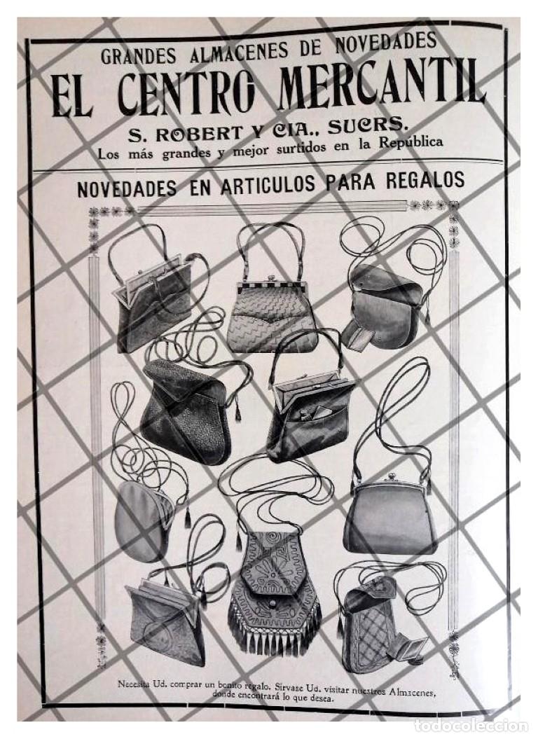 Poster collecting: CARTEL PUBLICITARIO BOLSOS DAMA DEL CENTRO MERCANTIL 1911