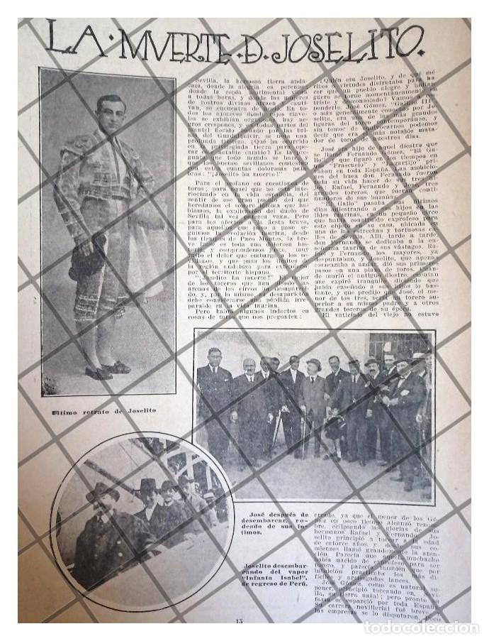 Collectionnisme d'affiches: AFICHE ANTIGUO LA MUERTE DE JOSELITO EL GALLO 1920 TOROS