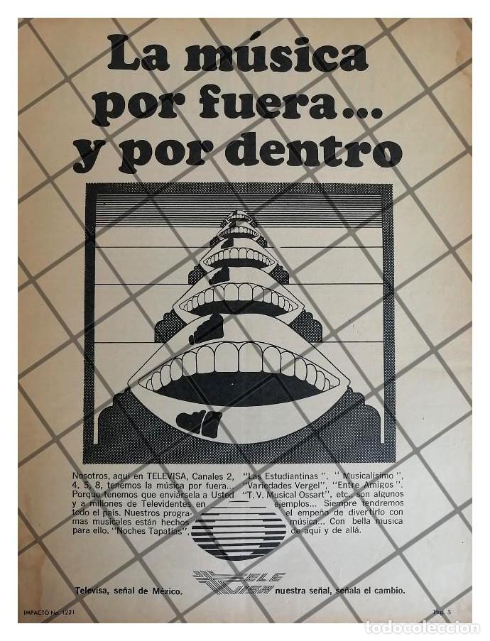 Sammeln von Plakaten: PUBLICIDAD RETRO TELEVISORA TELEVISA 1973 /17
