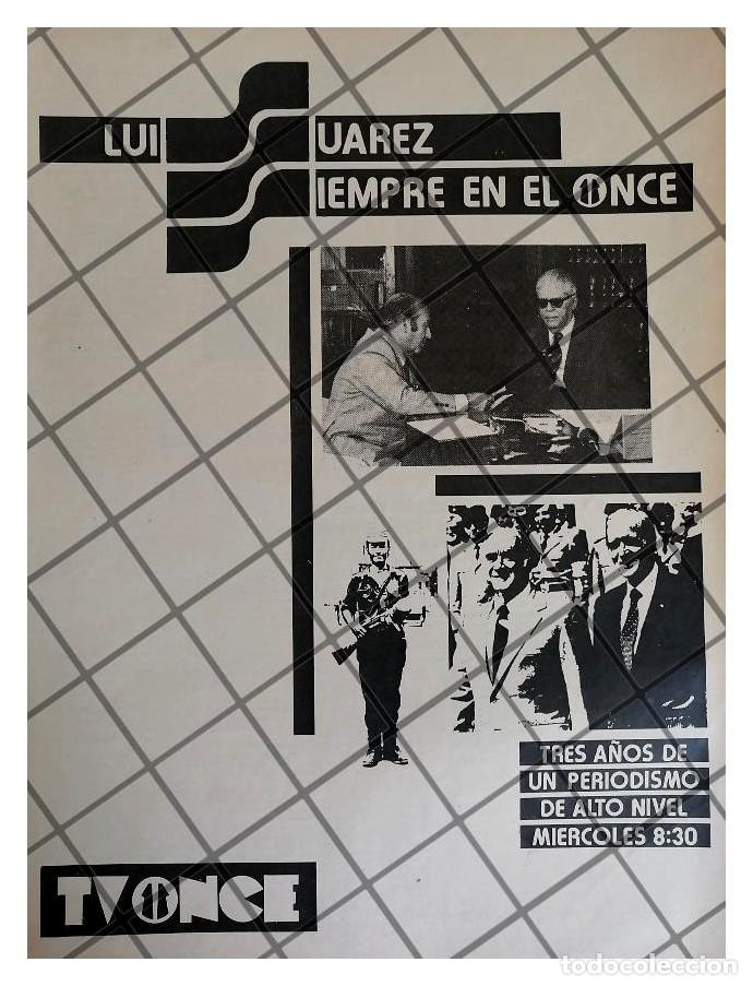 Sammeln von Plakaten: PUBLICIDAD RETRO TELEVISORA TV ONCE CON LUIS SUAREZ 1980