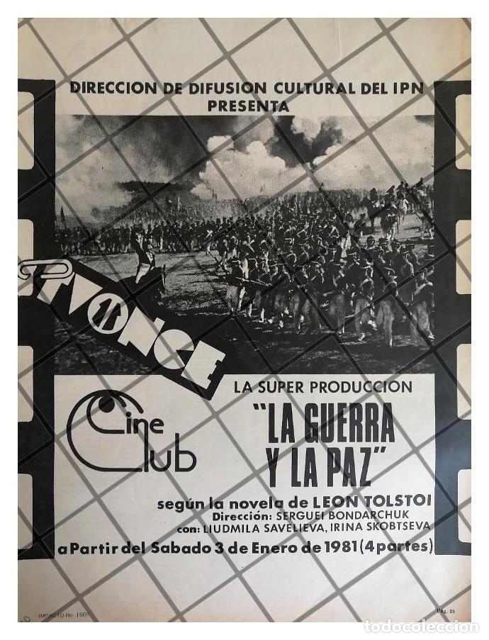 Sammeln von Plakaten: PUBLICIDAD RETRO TELEVISORA TV ONCE CINE CLUB 1980