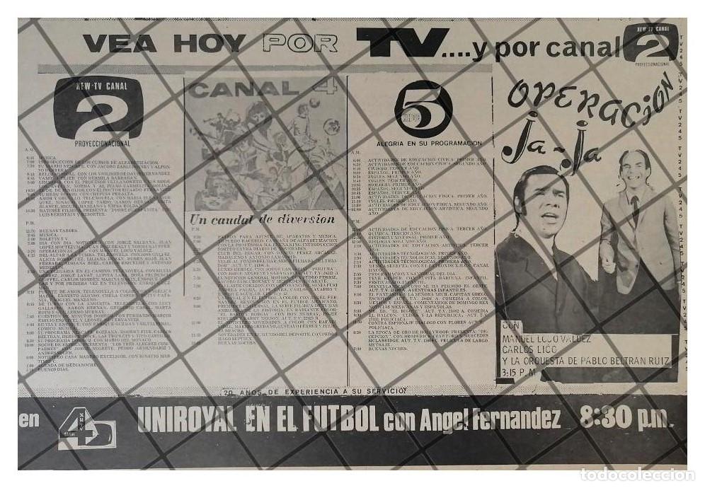 Sammeln von Plakaten: PUBLICIDAD RETRO TELEVISORA CANAL 4 OPERACION JAJA Y MAS 69