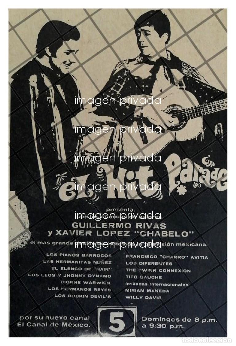Sammeln von Plakaten: AFICHE RETRO TELEVISA PROGRAMA EL HIT PARADE. CHABELO 1969