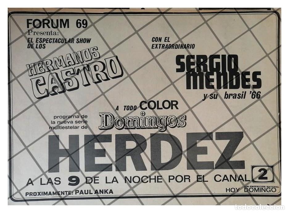 Sammeln von Plakaten: AFICHE RETRO. TELEVISA. PROGRAMA. DOMINGOS HERDEZ 1969