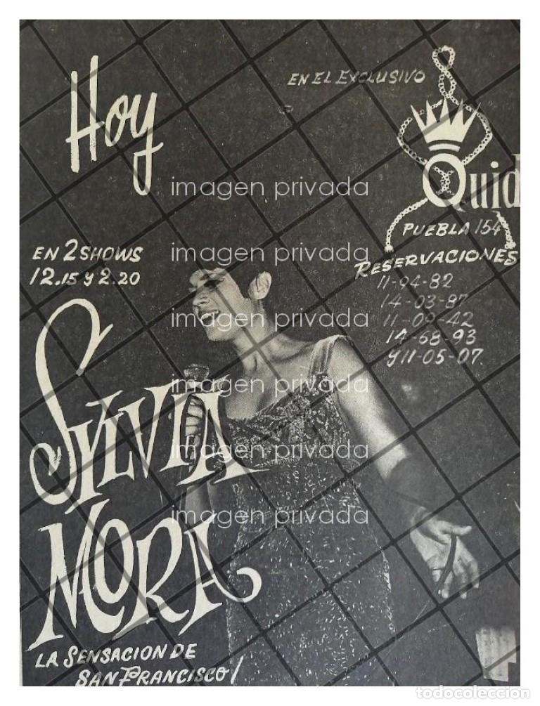 Sammeln von Plakaten: AFICHE ANTIGUO. CANTANTE SYLVIA MORA BAR QUID PUEBLA 69
