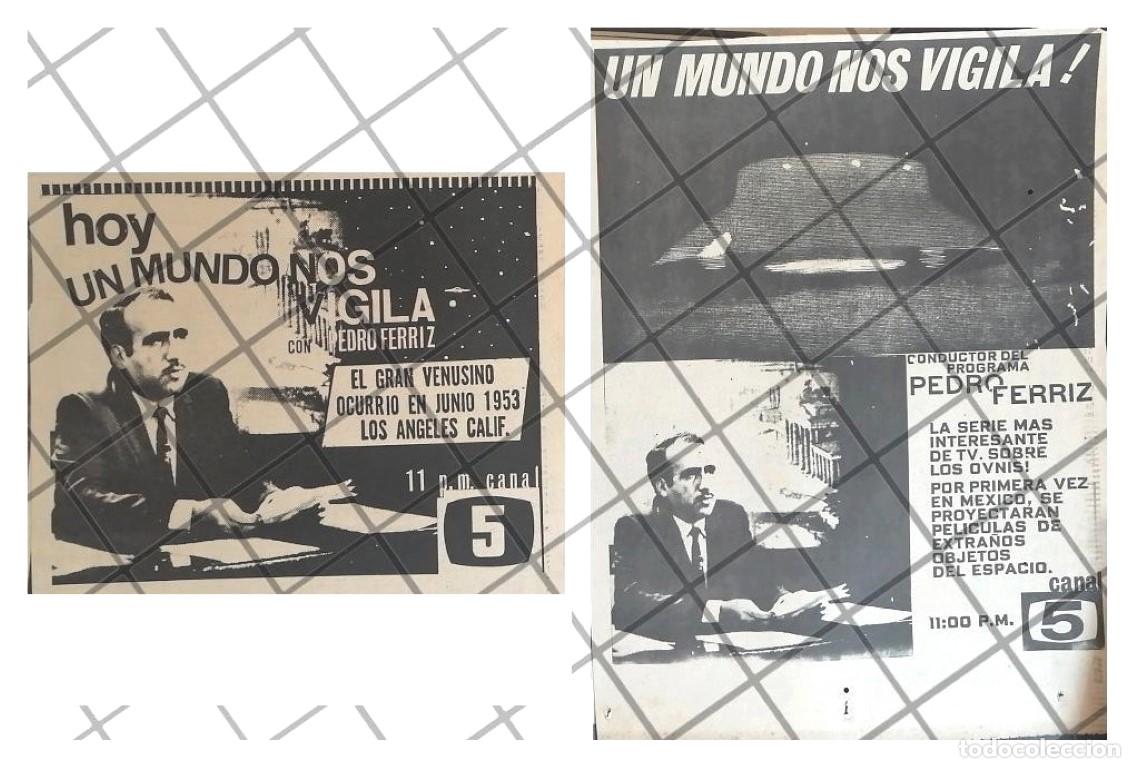 Sammeln von Plakaten: 2 AFICHES RETRO TELEVISA PEDRO FERRIZ OTRO MUNDO NOS VIGILA