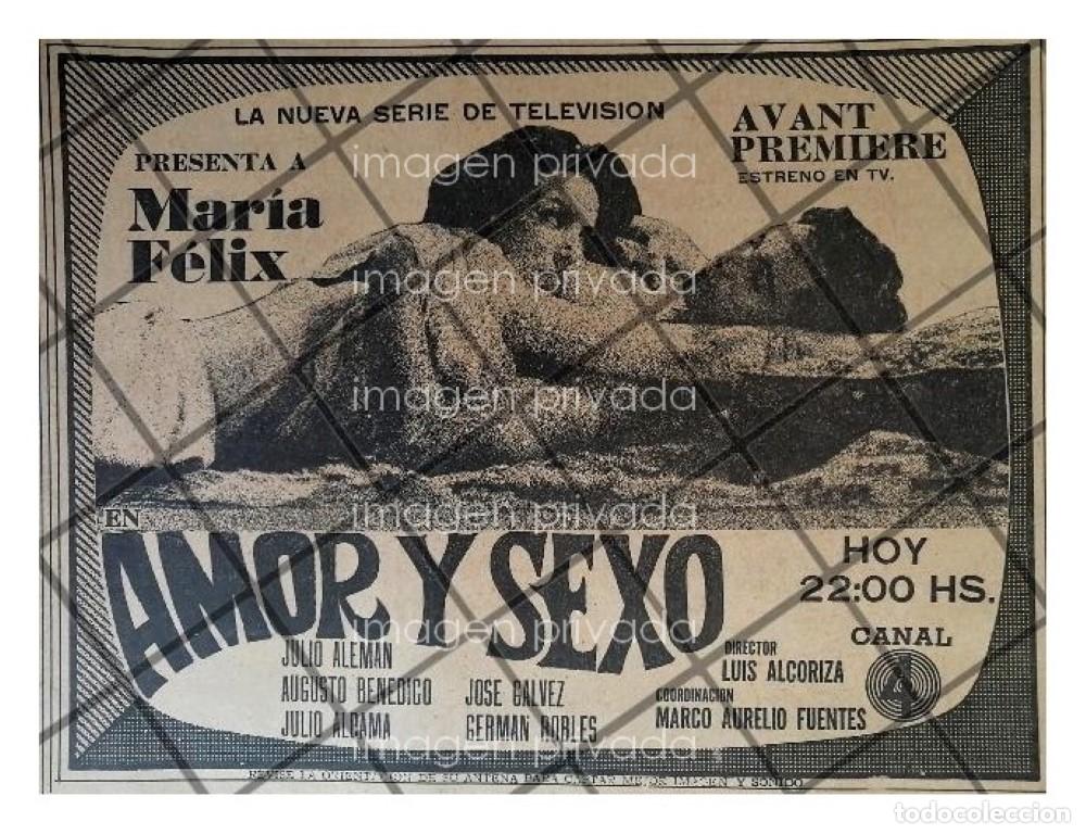 Sammeln von Plakaten: AFICHE RETRO TELEVISA. SERIE. AMOR Y SEXO 1964 MARIA FELIX