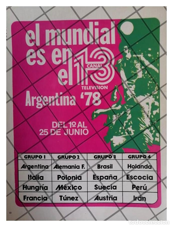 Sammeln von Plakaten: AFICHE RETRO IMEVISION CANAL 13. COPA MUNDIAL 1978