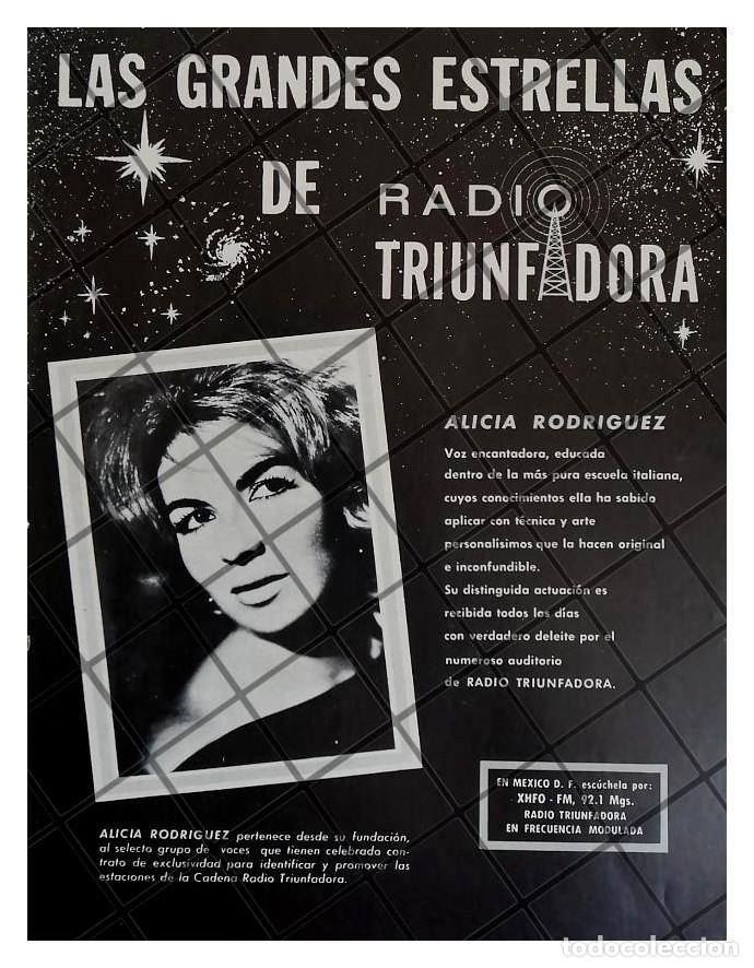 Sammeln von Plakaten: AFICHE RETRO CANTANTE ALICIA RODRIGUEZ. XHFO RADIO 1982