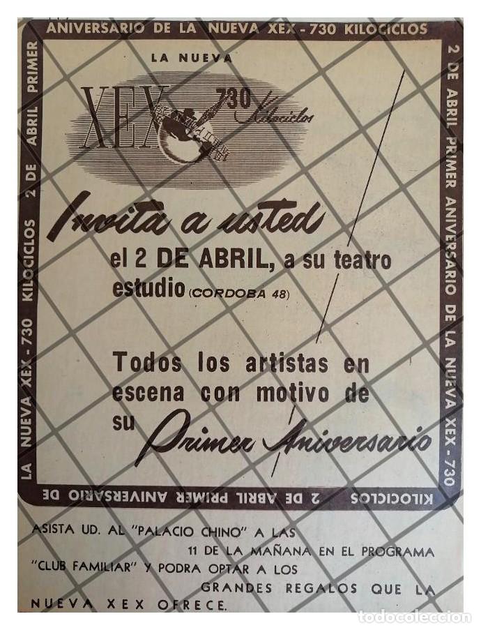 Sammeln von Plakaten: AFICHE RETRO RADIO DIFUSORA XEX 1952 1ER ANIVERSARIO