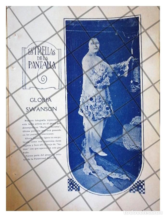 Collezionismo di affissi: AFICHE ANTIGUO LA ACTRIZ GLORIA SWANSON 1920 CINE MUDO