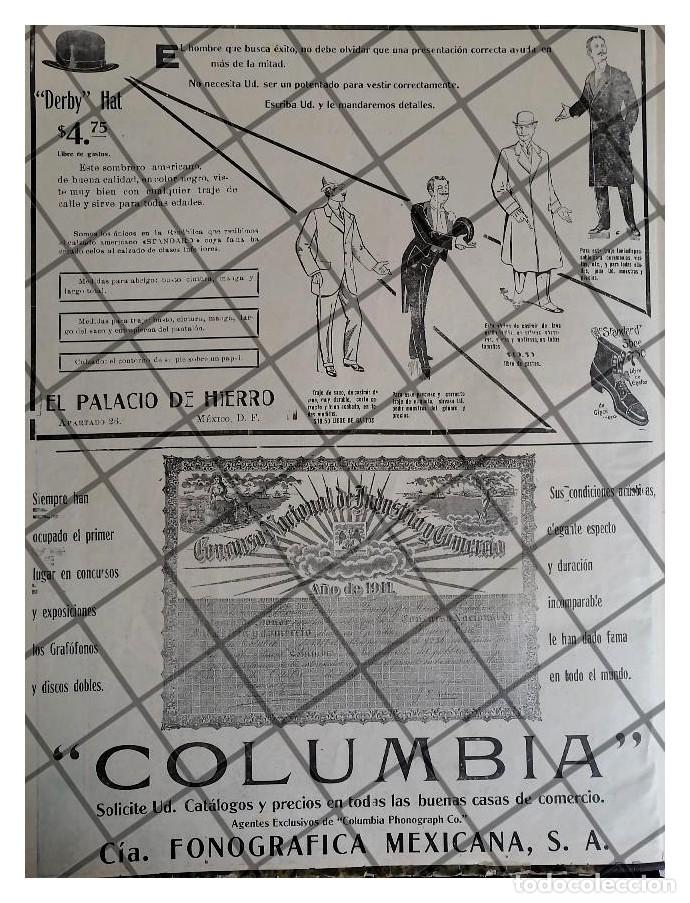 Collezionismo di affissi: PUBLICIDAD ANTIGUA CIA. FONOGRAFICA MEXICANA 1912 Y OTROS