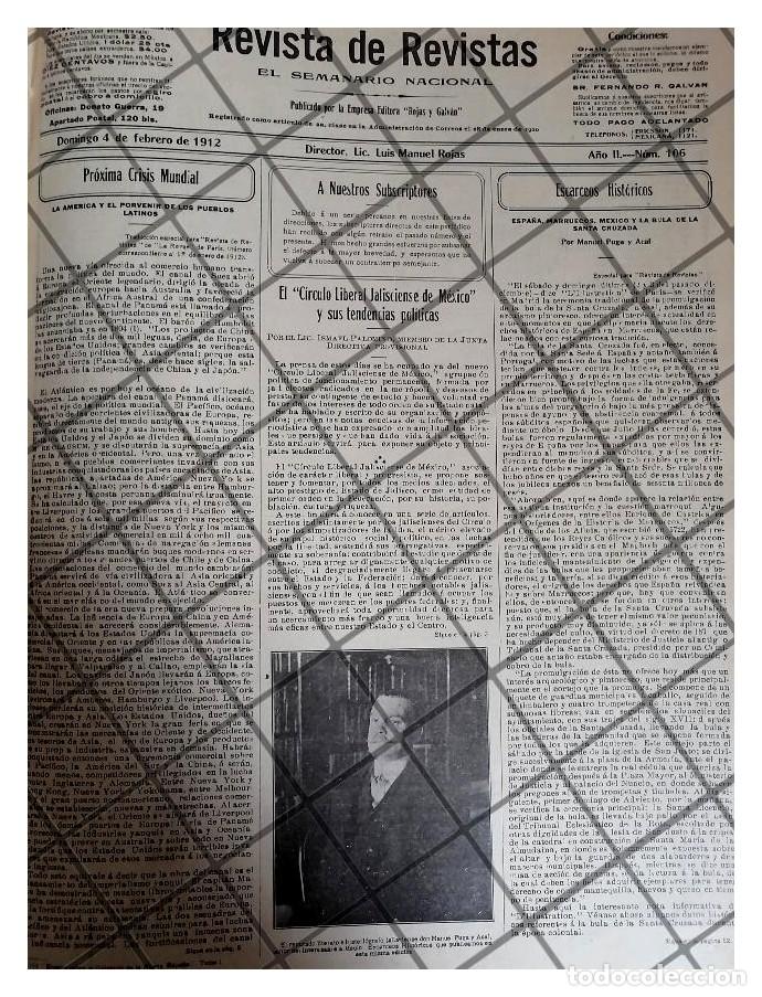 Poster collecting: PORTADA ANTIGUA, NOTAS CIRCULO LIBERAL JALISCIENSE Y MAS 1912