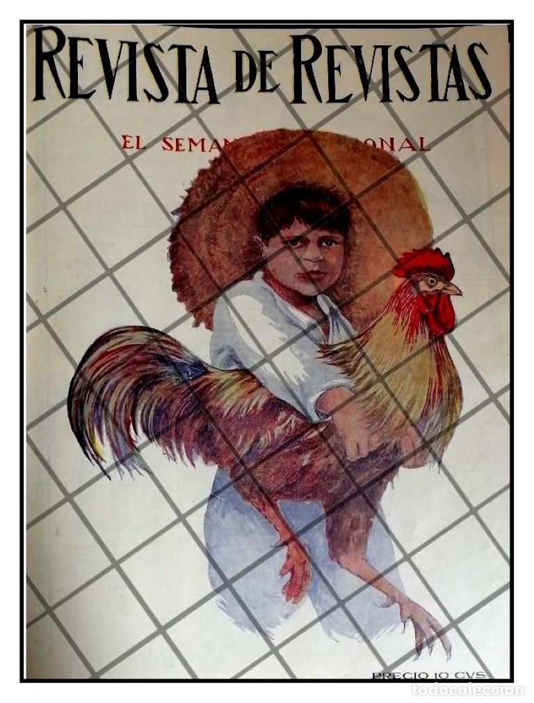 Poster collecting: PORTADA ANTIGUA ARTISTICA 1912 NI&Ntilde;O Y SU GALLO