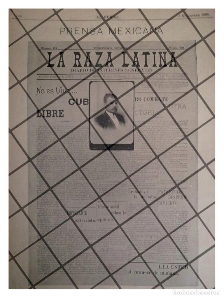 Poster collecting: CARTEL PUBLICITARIO ANTIGUO 1895 DIARIO LA RAZA LATINA