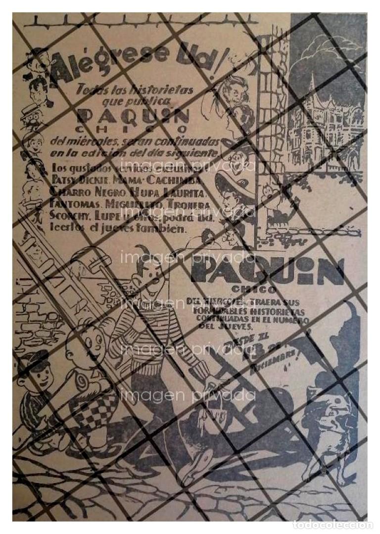 Poster collecting: AFICHE PUBLICITARIO RETRO DEL COMIC PAQUIN CHICO 1935