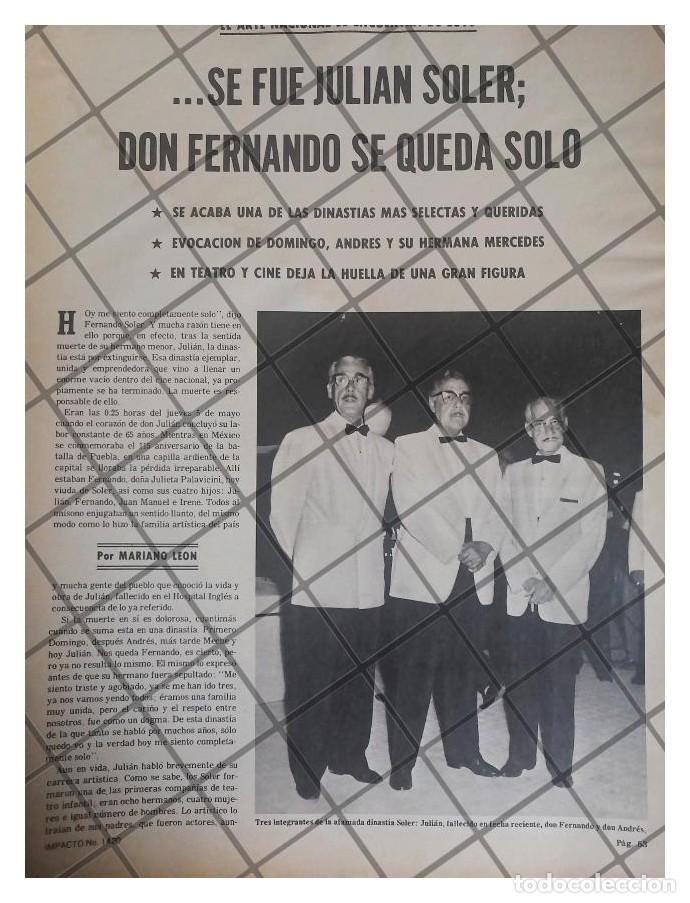 Poster collecting: AFICHE RETRO MUERE AL ACTOR JULIAN SOLER 1977