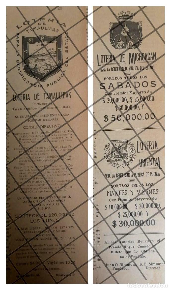 Poster collecting: 2 AFICHES RETRO LOTERIA DE MICHIACAN Y TAMAULIPAS 1926