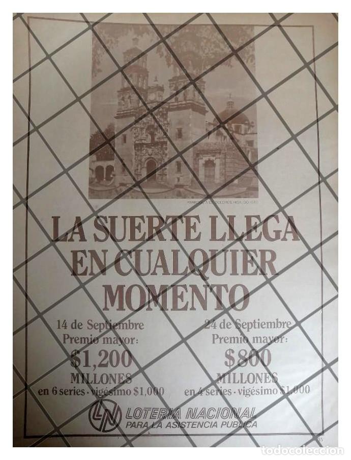 Poster collecting: PUBLICIDAD RETRO LOTERIA NACIONAL PARROQUIA DOLORES HGO