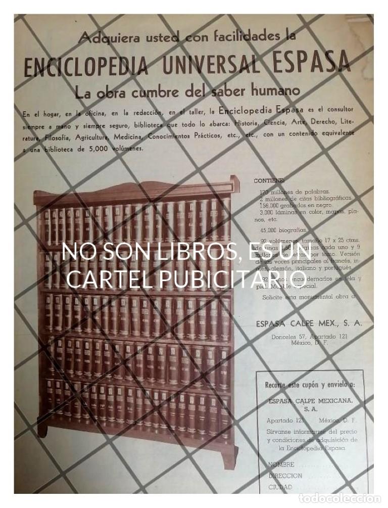 Coleccionismo de carteles: CARTEL PUBLICIDAD RETRO ENCICLOPEDIA UNIVERSAL ESPASA 1955