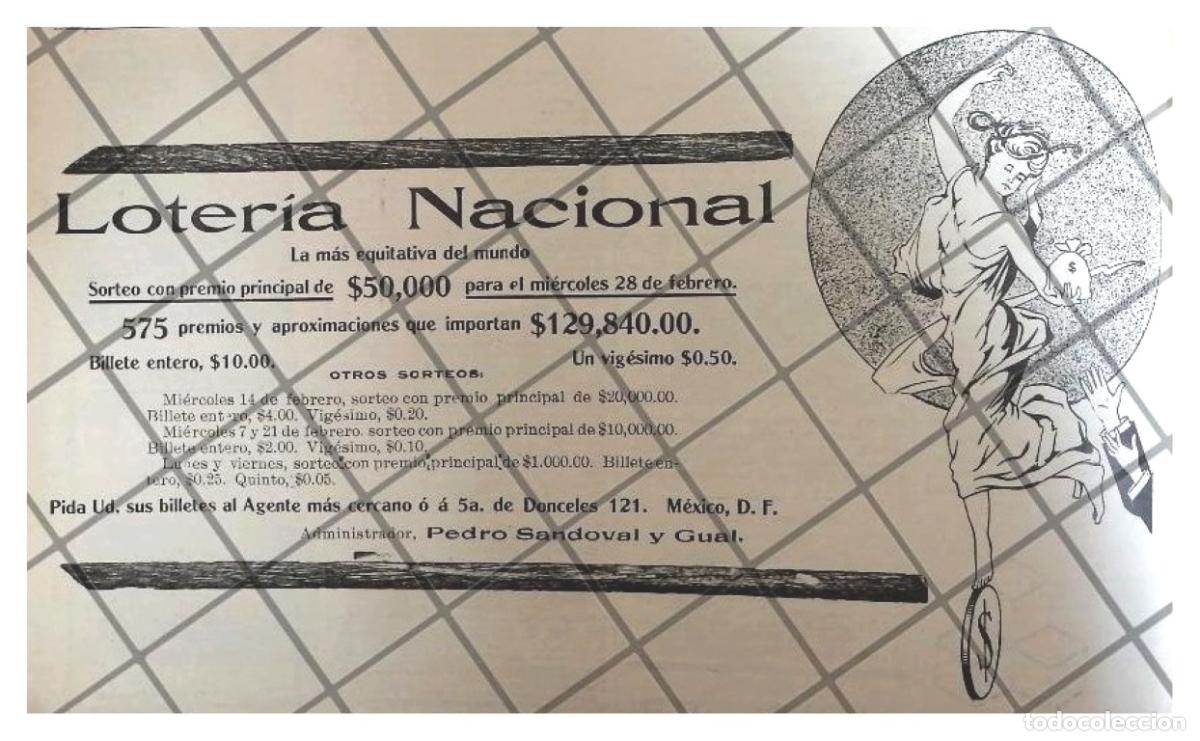 Poster collecting: AFICHES ANTIGUO LOTERIA NACIONAL 1912 /206