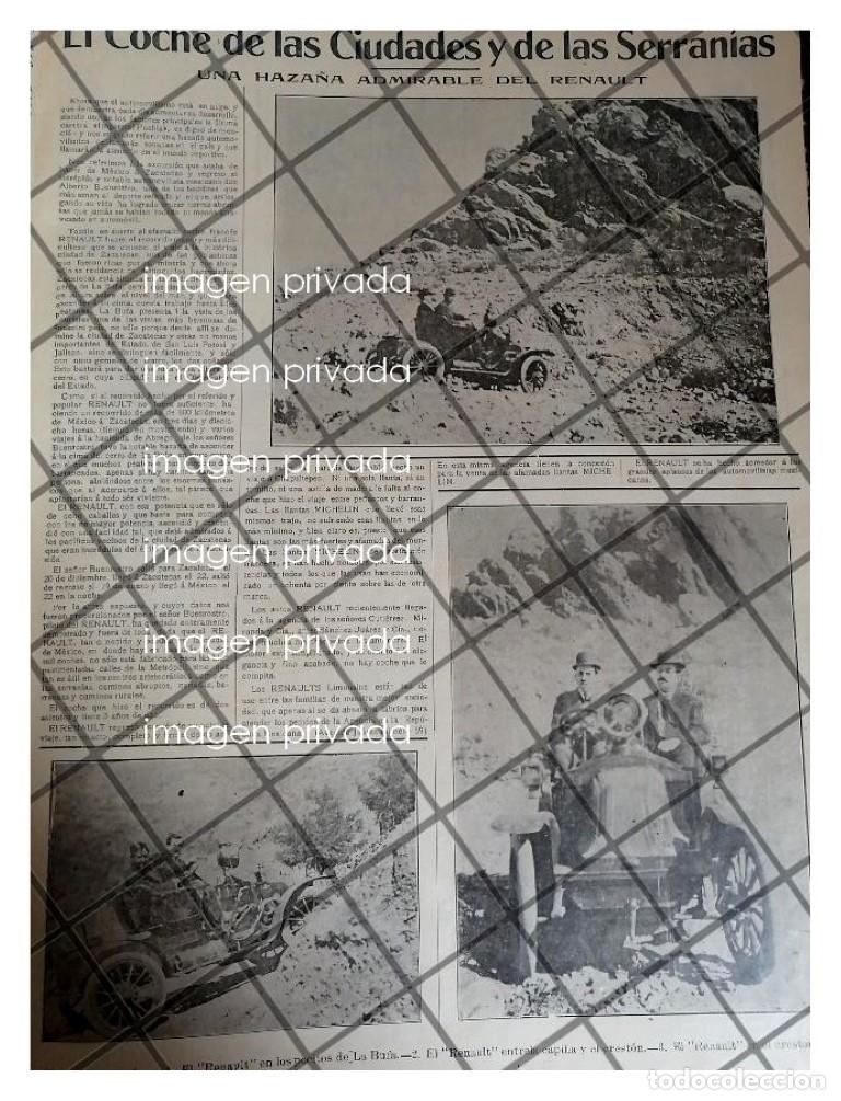 Coleccionismo de carteles: CARTEL ANTIGUO AUTOS RENAULT 1912 LOS PRIMEROS EN MEXICO