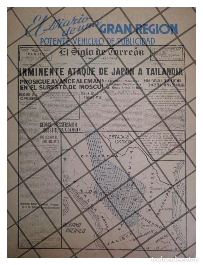 Colecionismo de cartazes: AFICHE PUBLICITARIO RETRO. DIARIO EL SIGLO DE TORREON 1941
