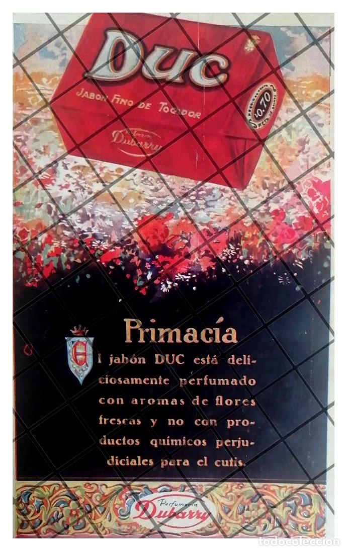 Colecionismo de cartazes: CARTEL PUBLICITARIO ANTIGUO JABON DUC, DUBARRY 1927 3