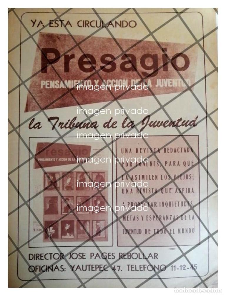 Colecionismo de cartazes: AFICHE RETRO JOSE PAGES R. LANZA LA REVISTA PRESAGIO 1968