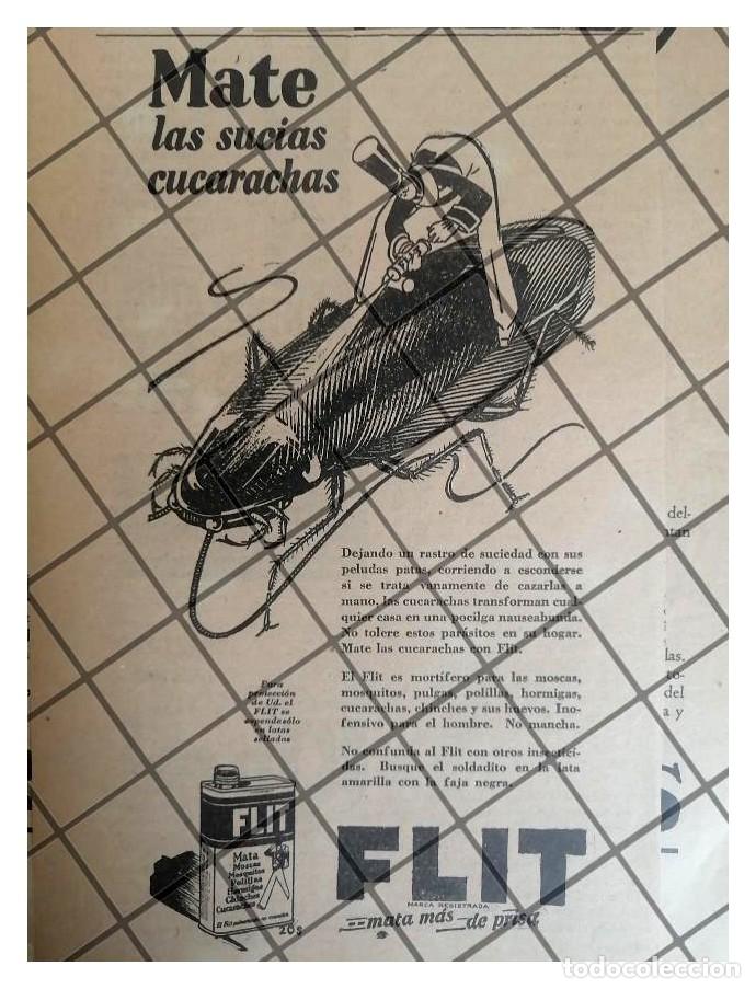 Coleccionismo de carteles: CARTEL PUBLICITARIO ANTIGUO INSECTICIDA FLIT 1930 -3