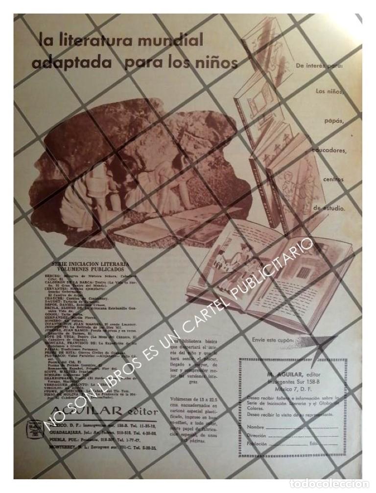Coleccionismo de carteles: AFICHE RETRO EDITORIAL AGUILAR LANZA MI LIBRO ENCANTADO 1963