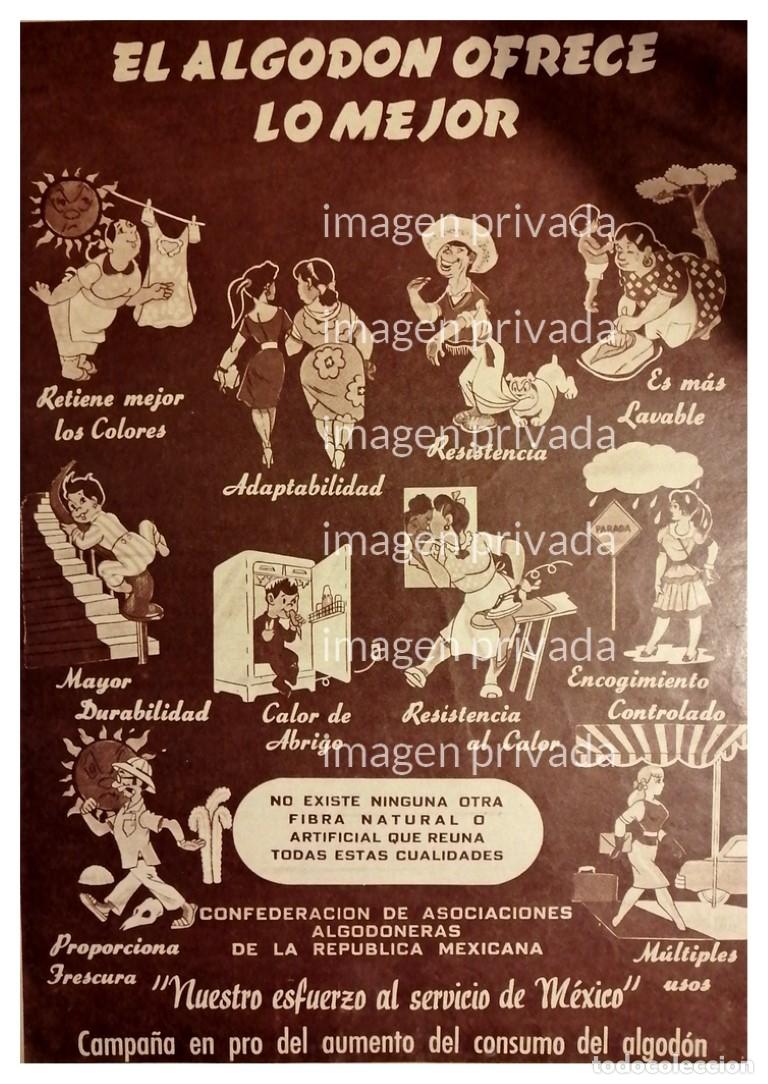 Coleccionismo de carteles: RARO AFICHE RETRO CAMPA&Ntilde;A PRO CONSUMO DE ALGODON 1954