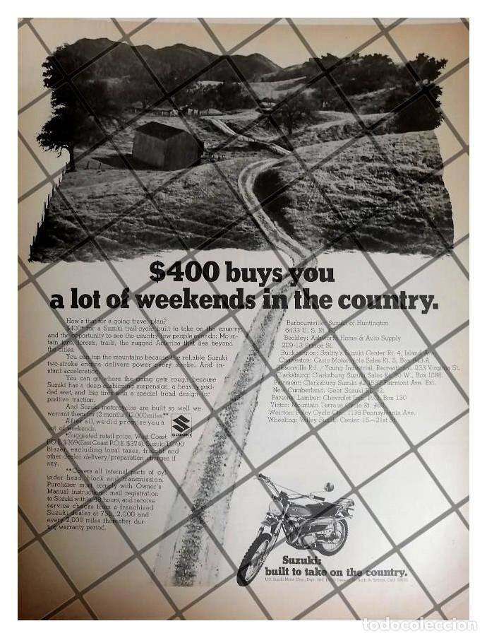 Coleccionismo de carteles: CARTEL PUBLICITARIO RETRO. MOTOCICLETAS SUZUKI 1970