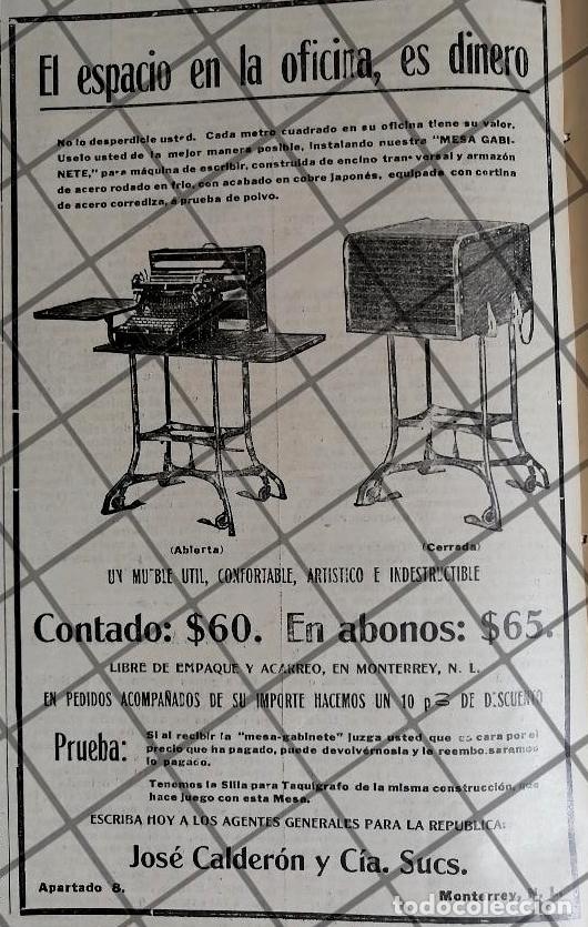 Sammeln von Plakaten: AFICHE ANTIGUO CASA JOSE CALDERON DE MONTERREY 1912