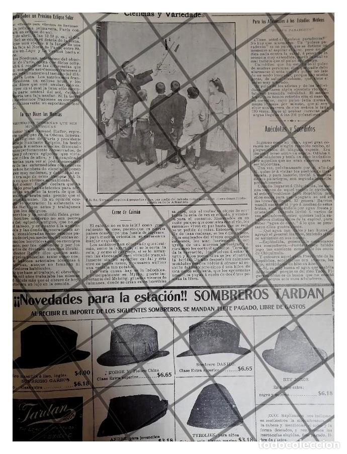 Coleccionismo de carteles: AFICHE ANTIGUO ECLIPSE EN MEXICO Y MAS NOTAS 1912 - Foto 1