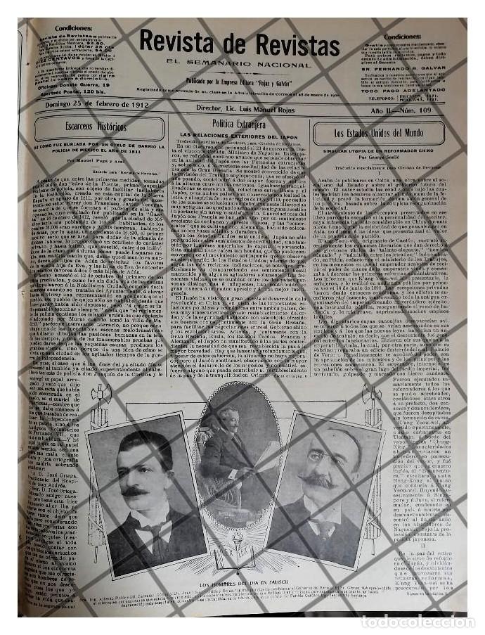 Sammeln von Plakaten: PORTADA ANTIGUA 1912 CANDIDATOS DE JALISCO Y MAS