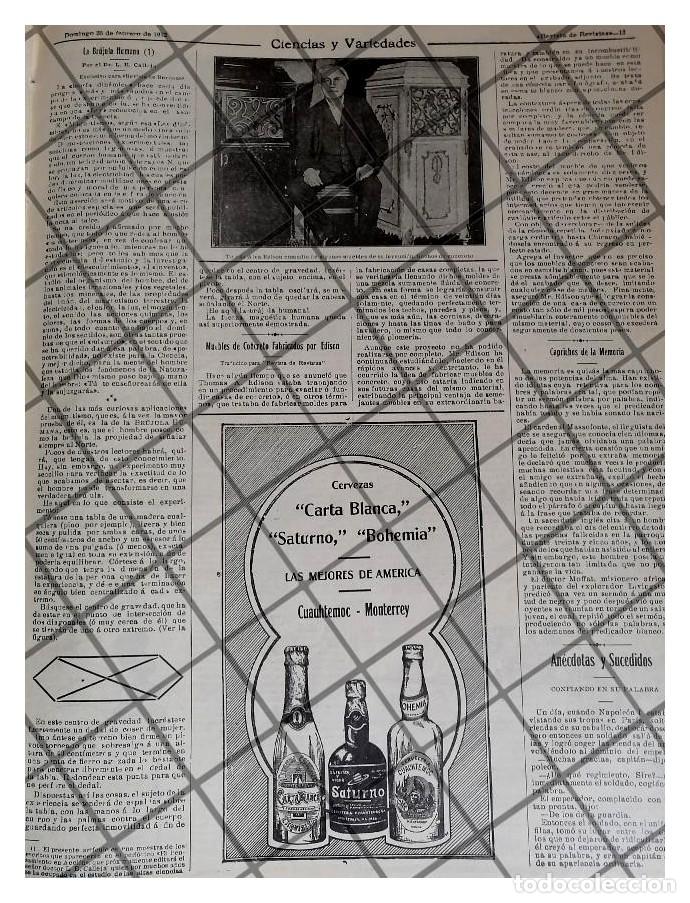 Sammeln von Plakaten: AFICHE ANTIGUO 1912 T. ALBA EDISON, CERVEZA CARTA BLANCA