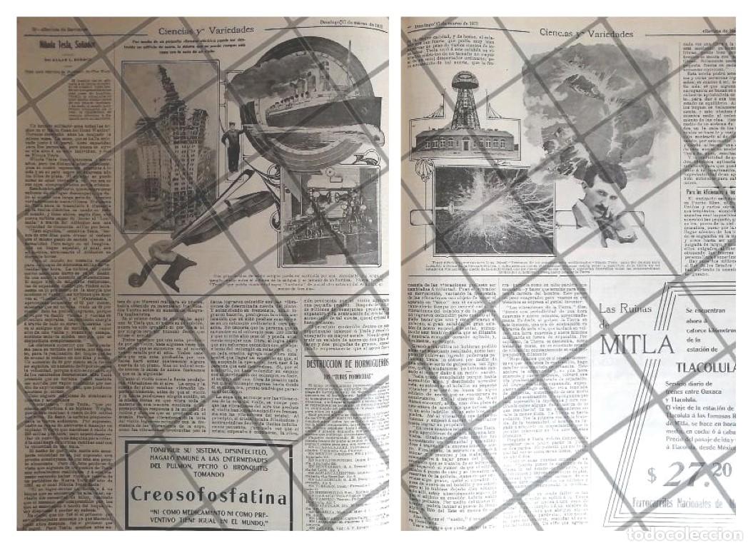 Sammeln von Plakaten: AFICHE ANTIGUO ENTREVISTA A NICOLA TESLA 1912 PROFETICO