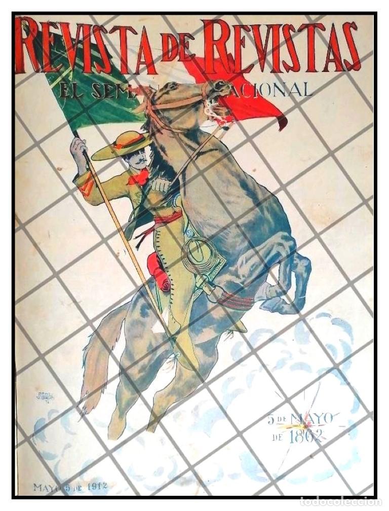 Collectionnisme d'affiches: PORTADA ANTIGUA 1912 CHARRO A CABALLO, ERROR BANDERA