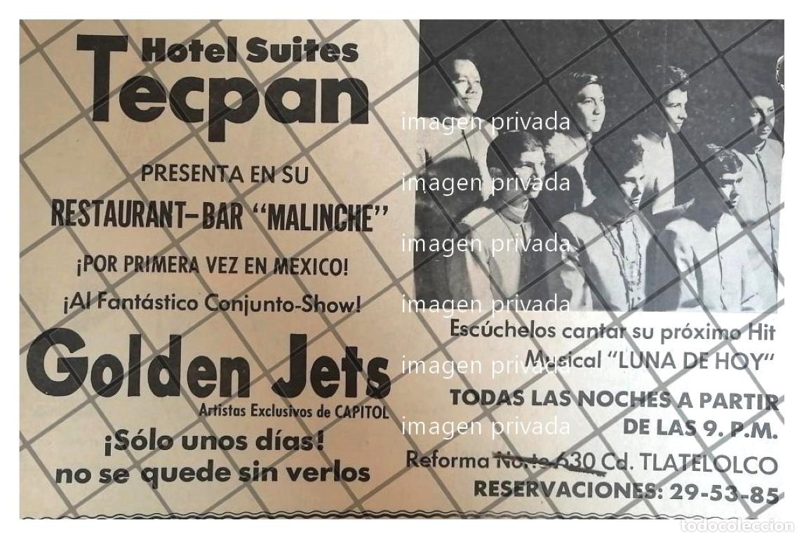 Collectionnisme d'affiches: AFICHE RETRO GRUPO GOLDEN JETS EN HOTEL TECPAN 1967