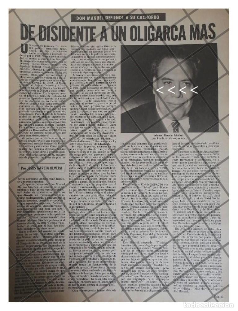 Collectionnisme d'affiches: AFICHE RETRO CRITICA A MANUEL MORENO SANCHEZ 1979