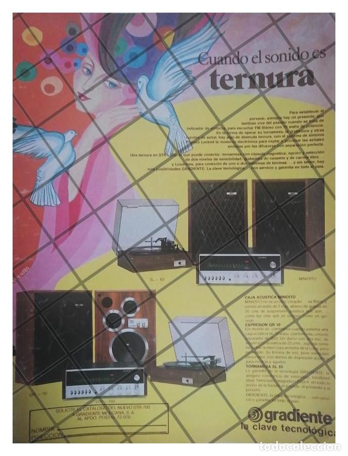 Poster collecting: CARTEL PUBLICITARIO RETRO EQUIPOS DE AUDIO GRADIENTE 78